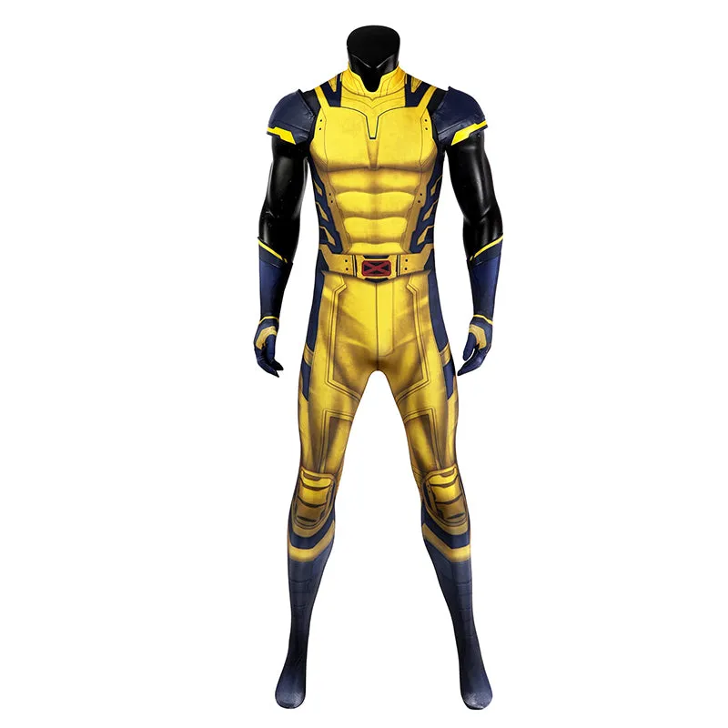 Hugh Jackman Superhero Wolverine Jumpsuit Deadpool 3 Wolverine Yellow Cosplay Costume Sleeveless Version