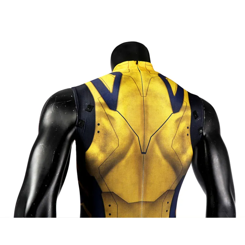 Hugh Jackman Superhero Wolverine Jumpsuit Deadpool 3 Wolverine Yellow Cosplay Costume Sleeveless Version