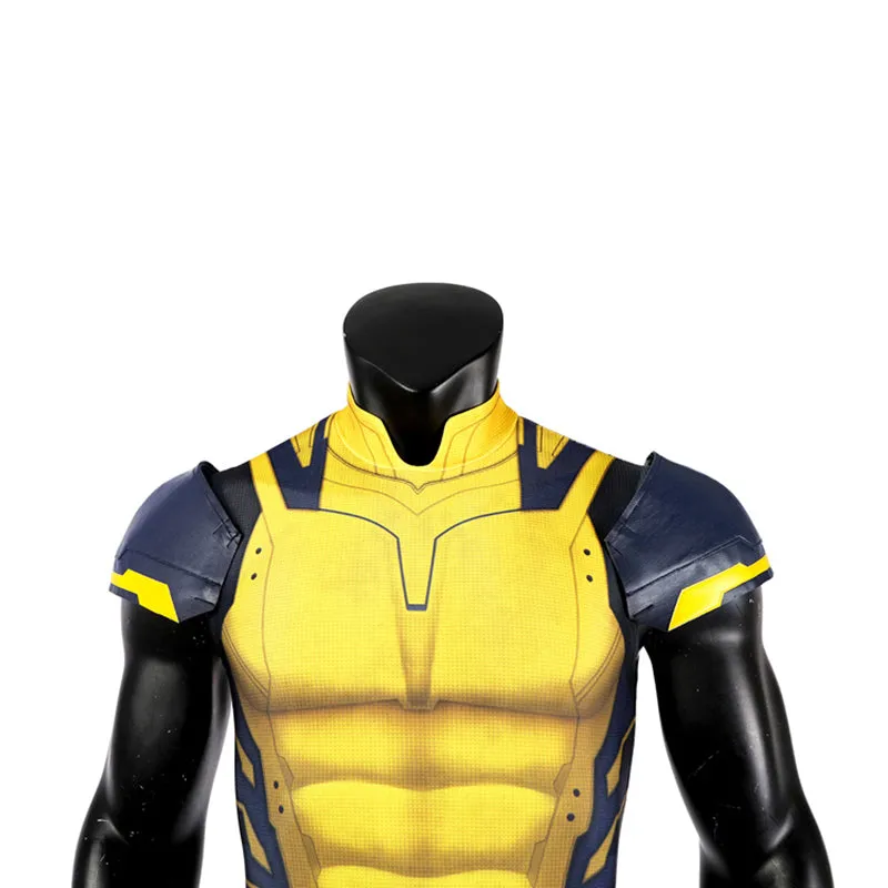 Hugh Jackman Superhero Wolverine Jumpsuit Deadpool 3 Wolverine Yellow Cosplay Costume Sleeveless Version