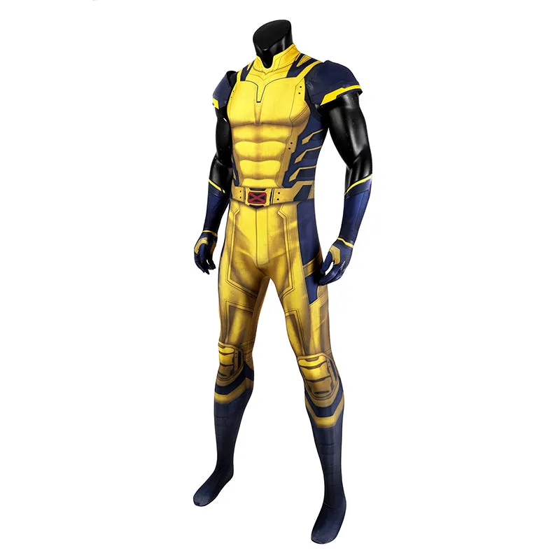Hugh Jackman Superhero Wolverine Jumpsuit Deadpool 3 Wolverine Yellow Cosplay Costume Sleeveless Version