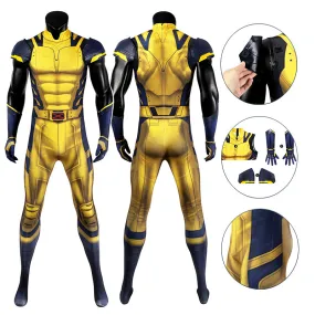 Hugh Jackman Superhero Wolverine Jumpsuit Deadpool 3 Wolverine Yellow Cosplay Costume Sleeveless Version