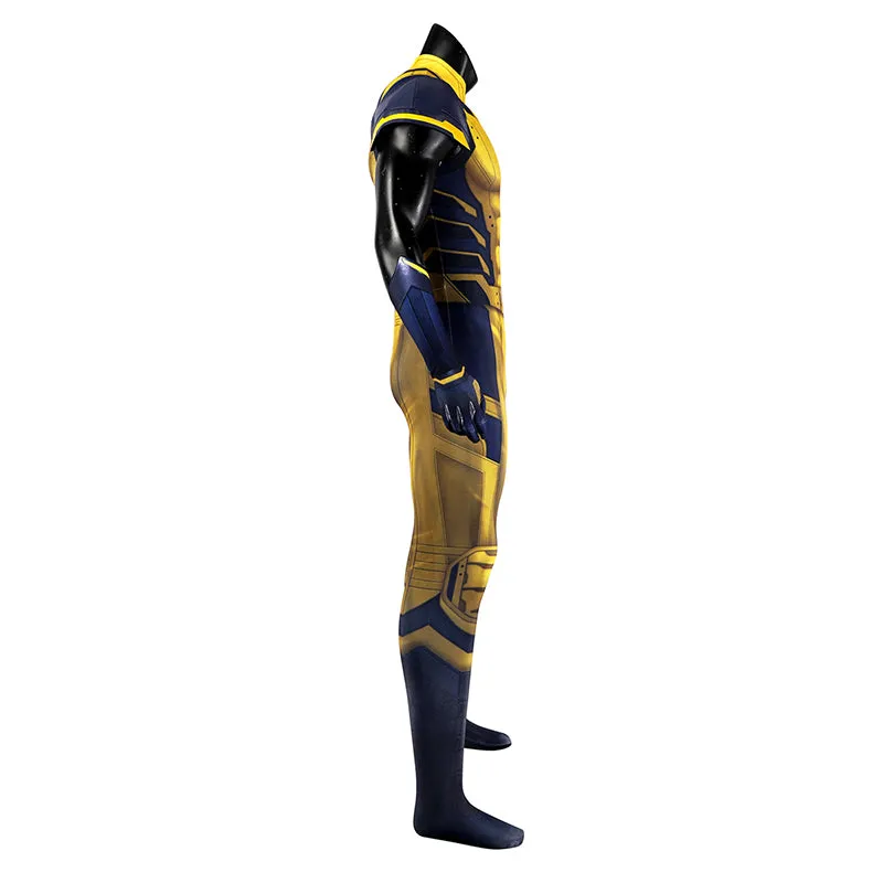 Hugh Jackman Superhero Wolverine Jumpsuit Deadpool 3 Wolverine Yellow Cosplay Costume Sleeveless Version