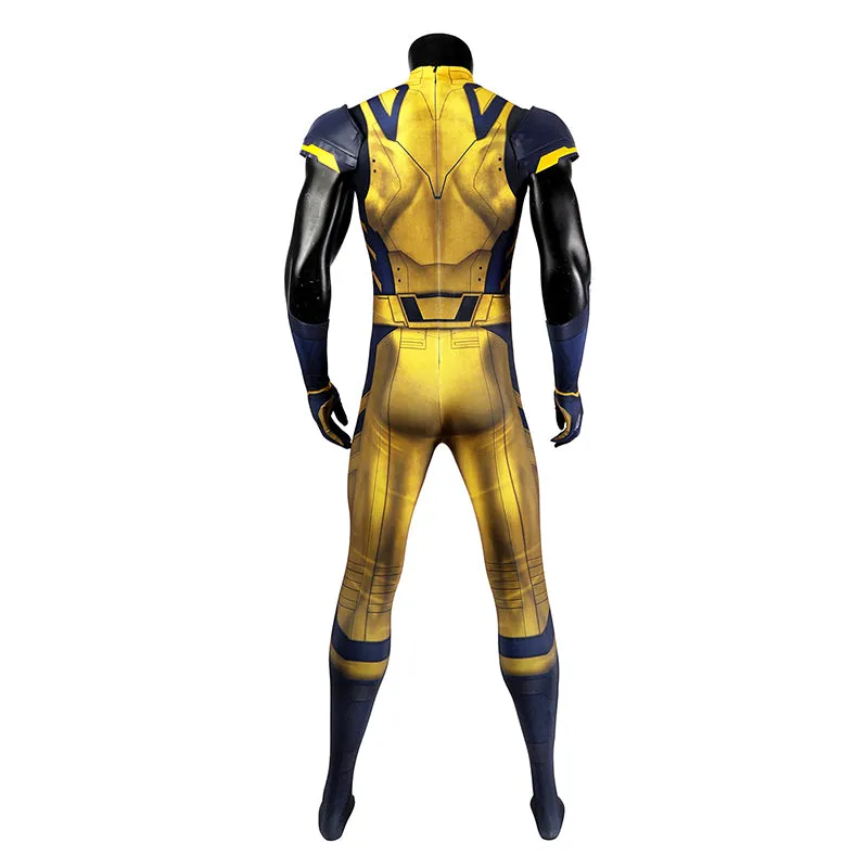 Hugh Jackman Superhero Wolverine Jumpsuit Deadpool 3 Wolverine Yellow Cosplay Costume Sleeveless Version