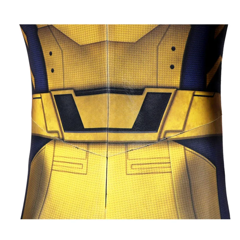 Hugh Jackman Superhero Wolverine Jumpsuit Deadpool 3 Wolverine Yellow Cosplay Costume Sleeveless Version