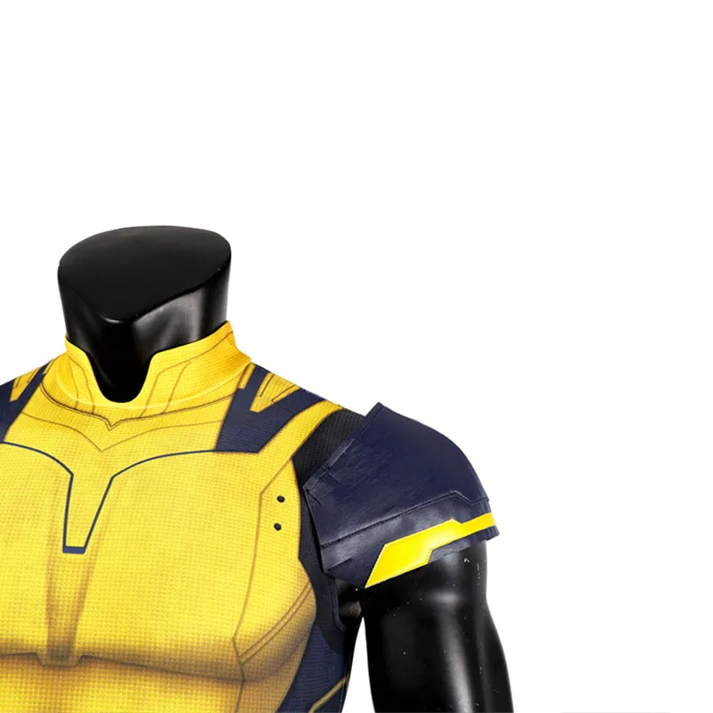 Hugh Jackman Superhero Wolverine Jumpsuit Deadpool 3 Wolverine Yellow Cosplay Costume Sleeveless Version