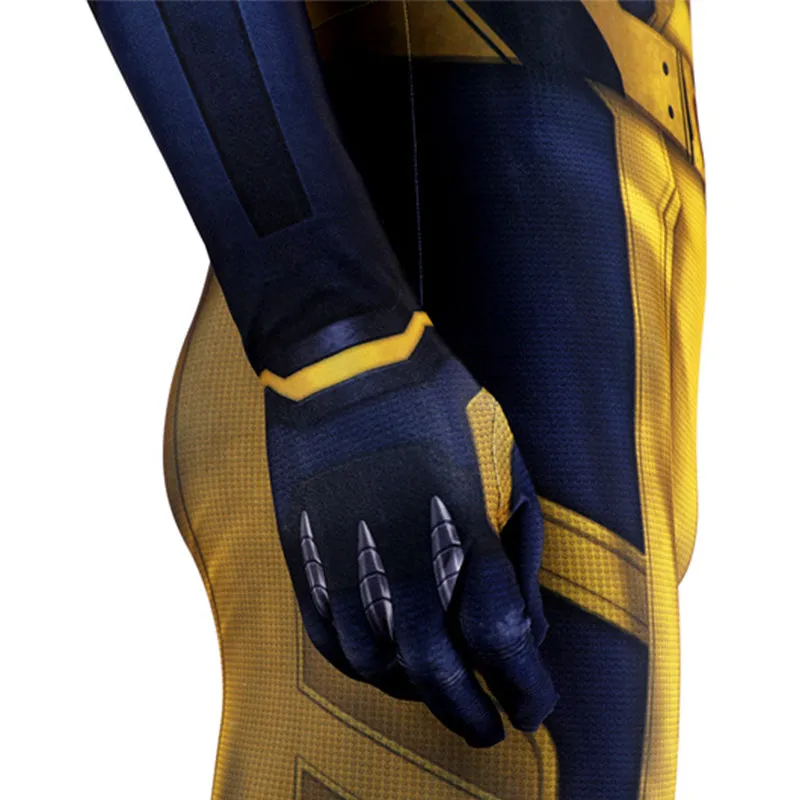 Hugh Jackman Superhero Wolverine Jumpsuit Deadpool 3 Wolverine Yellow Cosplay Costume Sleeveless Version