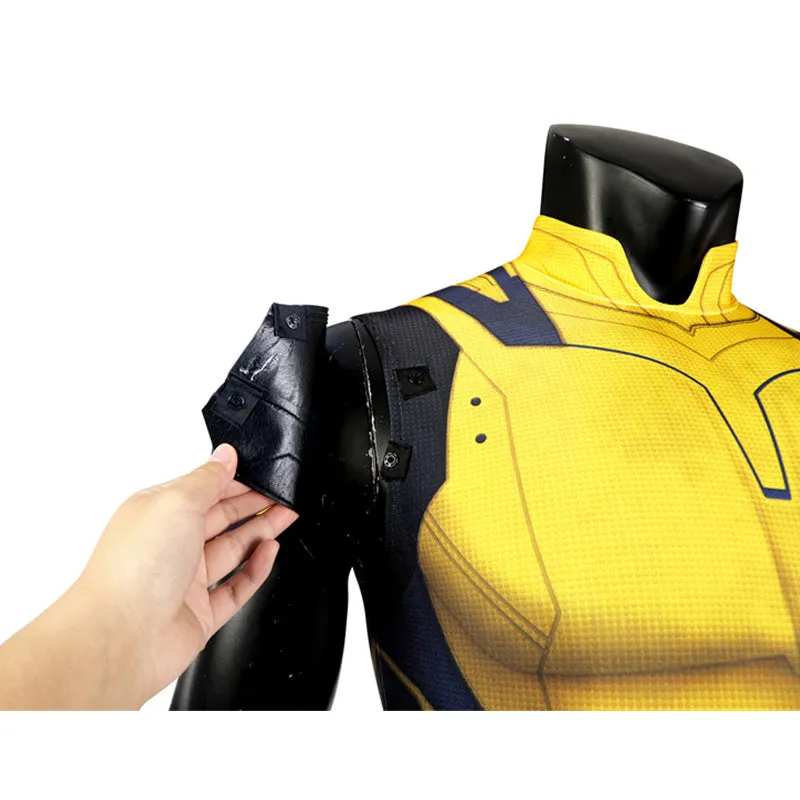 Hugh Jackman Superhero Wolverine Jumpsuit Deadpool 3 Wolverine Yellow Cosplay Costume Sleeveless Version