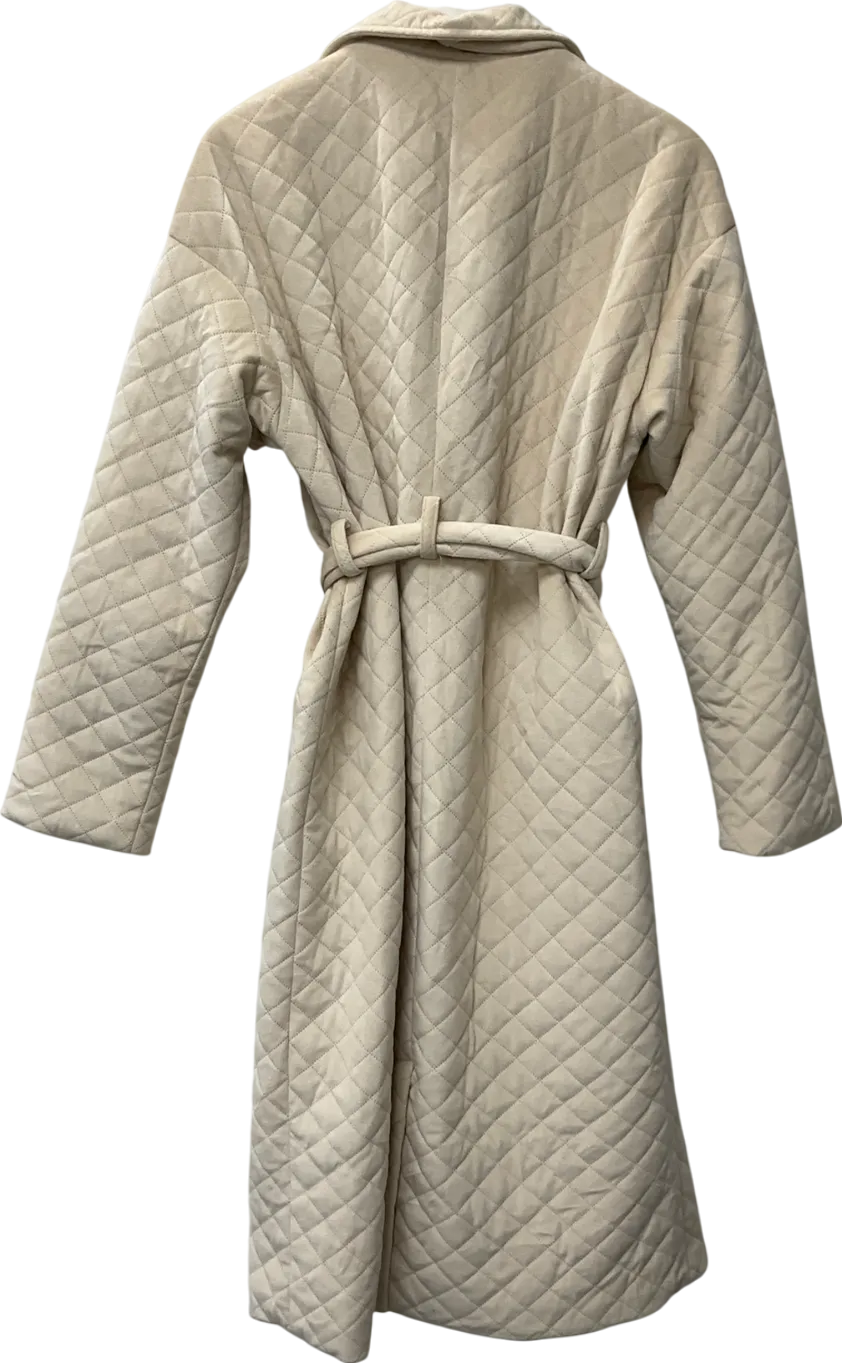 In The Style Beige Quilted Belted Coat UK 10