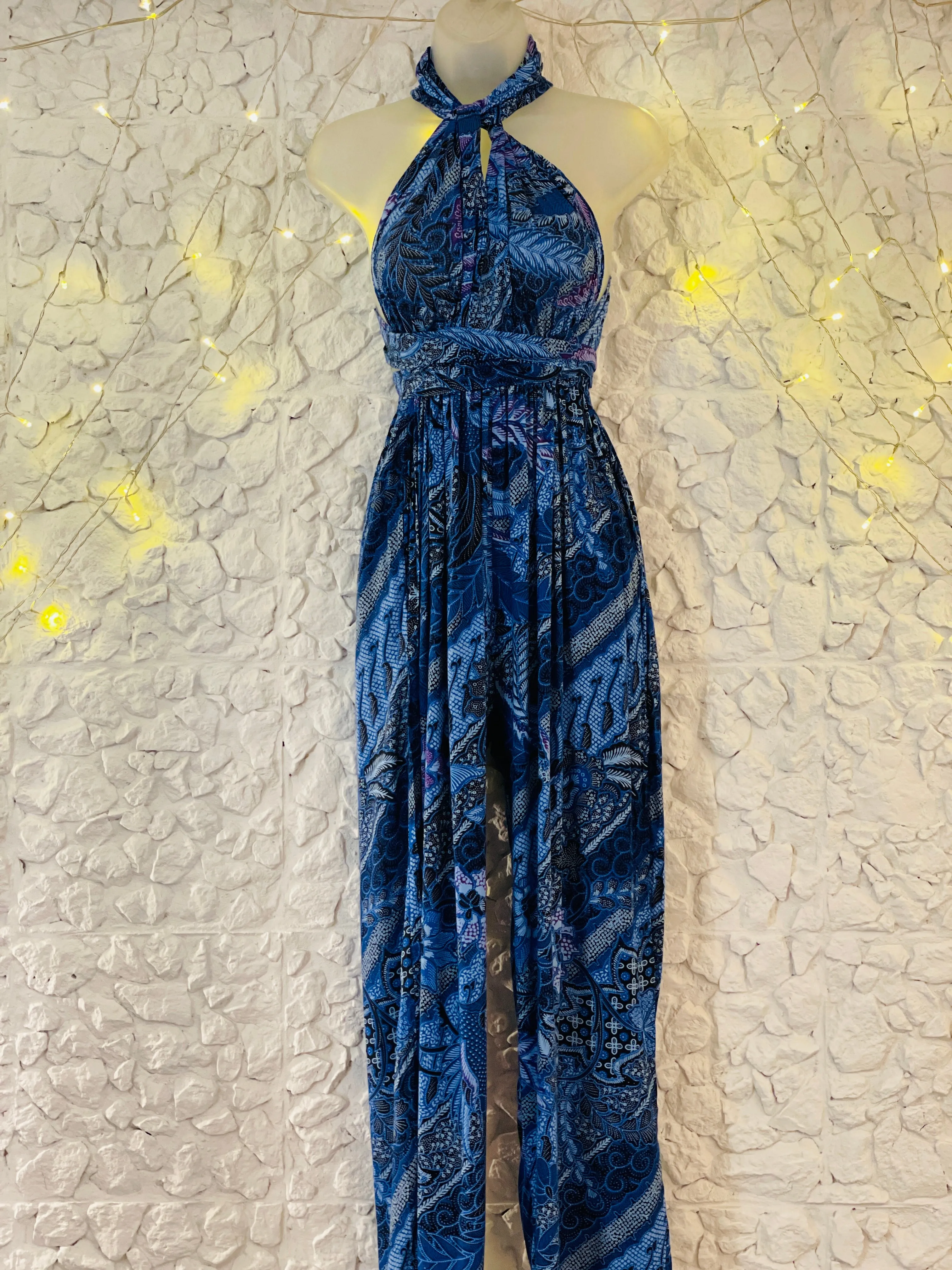 Jeannie Jumpsuit in Periwinkle Purple Leaf