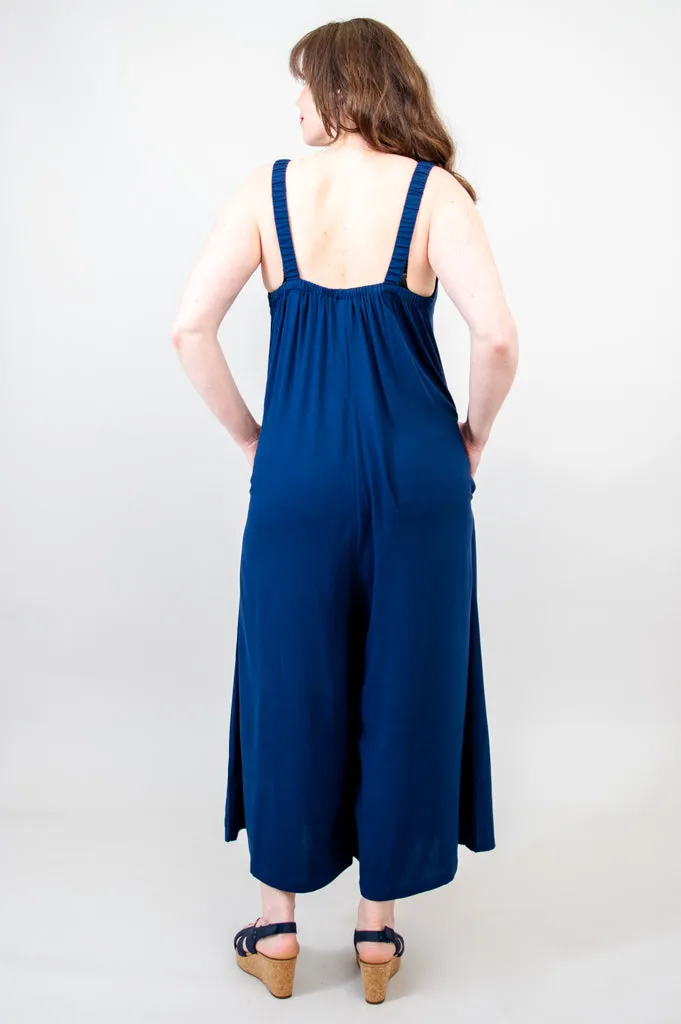 Joanna Jumpsuit, Indigo, Linen Bamboo