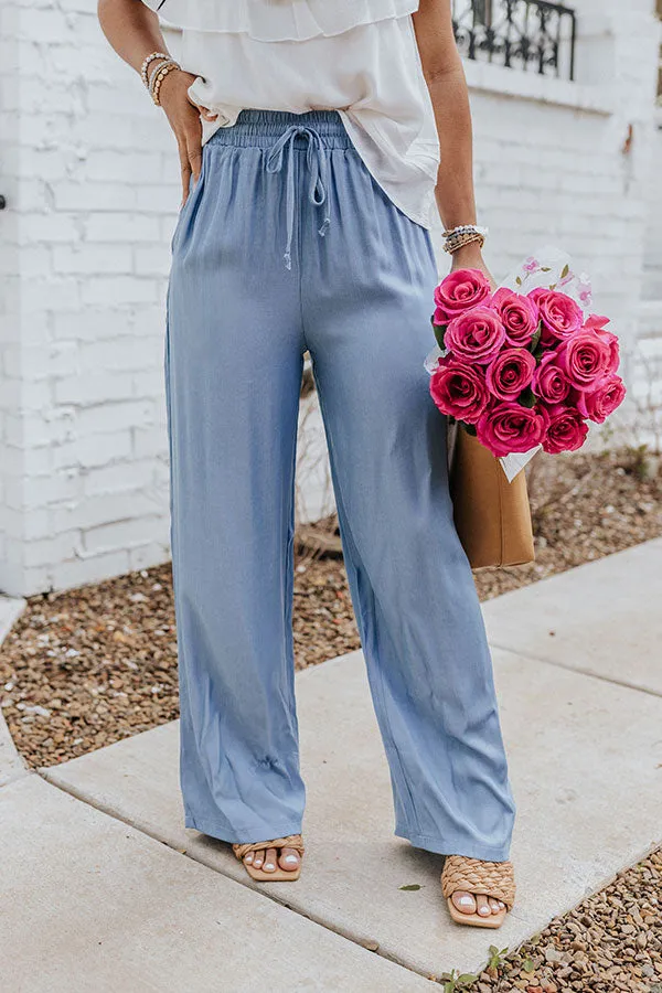 Joyful Evening High Waist Pants In Blue