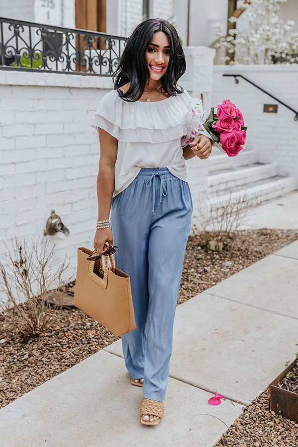 Joyful Evening High Waist Pants In Blue