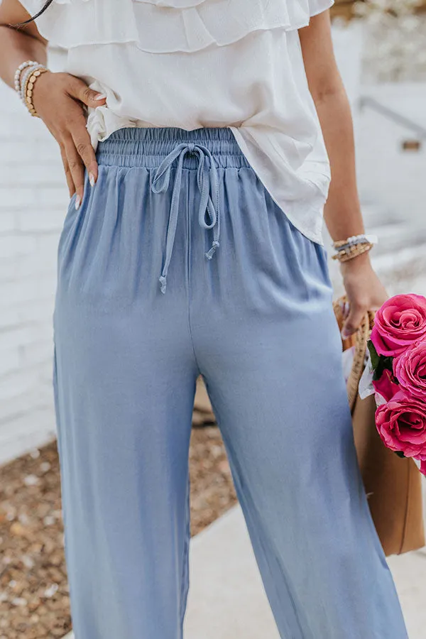 Joyful Evening High Waist Pants In Blue