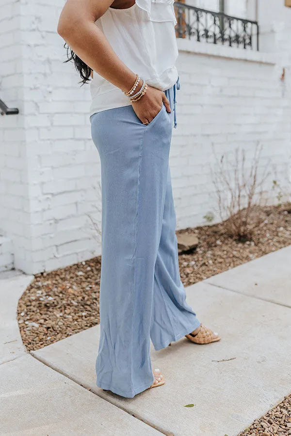 Joyful Evening High Waist Pants In Blue