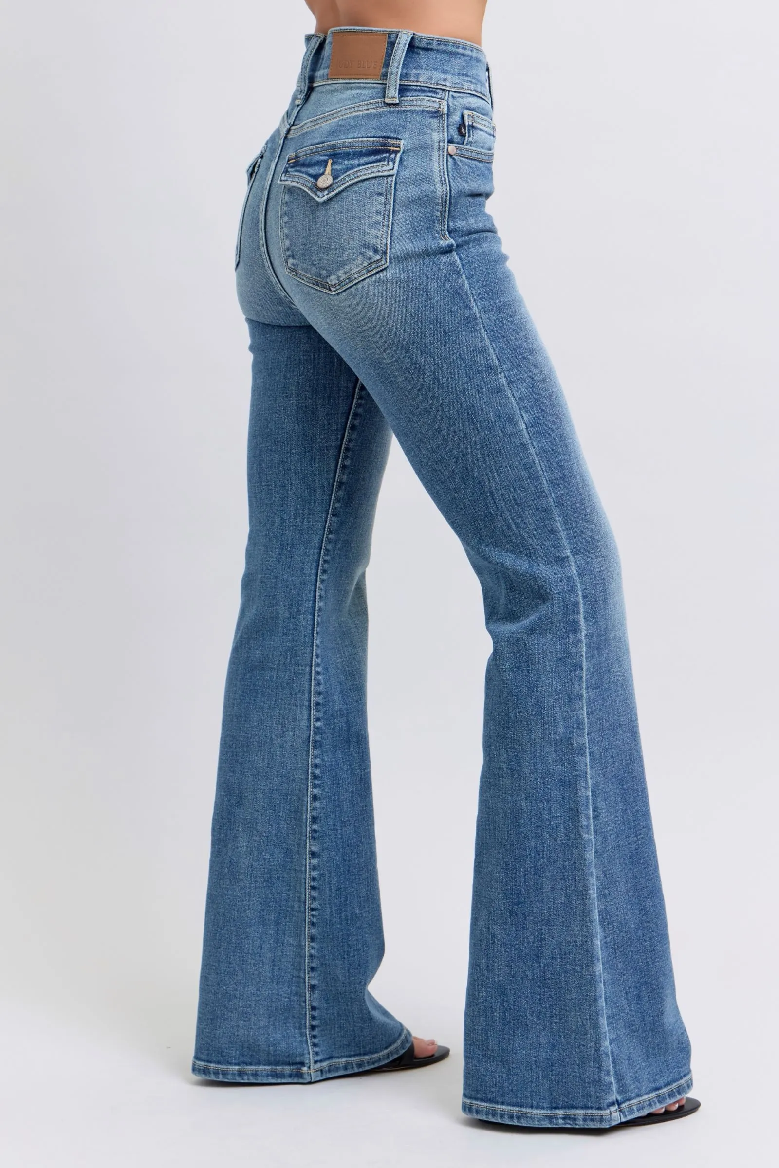 Judy Blue - High Waist Two Button Flare With Tint Jeans - 82630