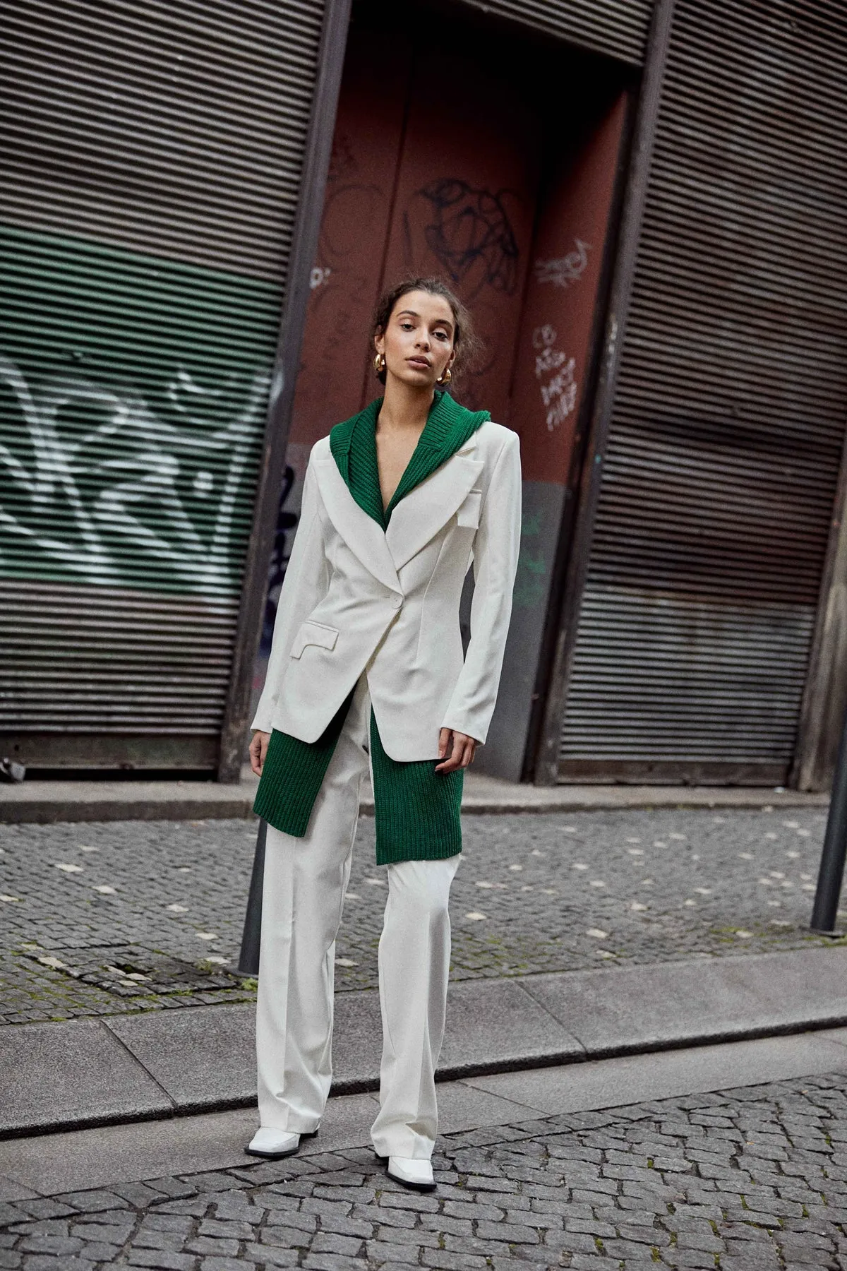 Julieta High-Waist Trousers White