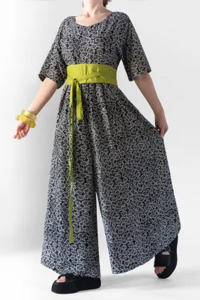 Jumpsuit in B&W Flowers Boston
