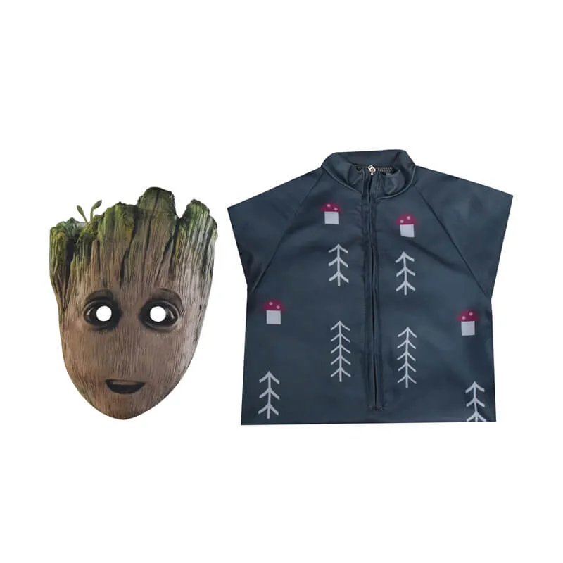 Kids Groot Costume Guardians of the Galaxy Groot Mask Halloween Cosplay Outfit BEcostume