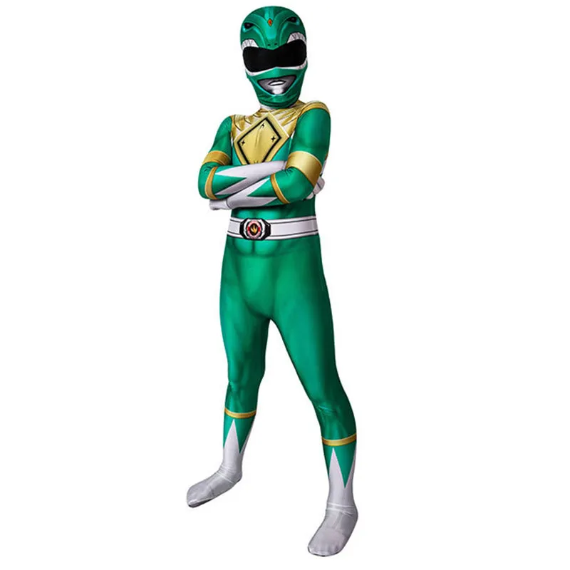 Kids Power Rangers Jumpsuit Red Ranger Cosplay Costume Halloween Carnival Suit
