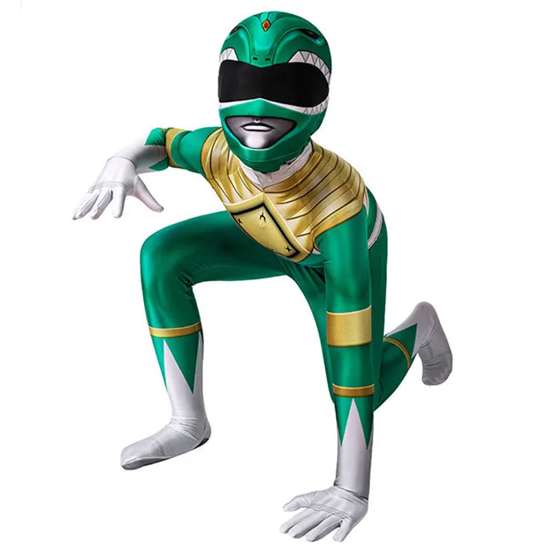Kids Power Rangers Jumpsuit Red Ranger Cosplay Costume Halloween Carnival Suit