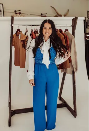 Kimberly royal blue jumpsuit