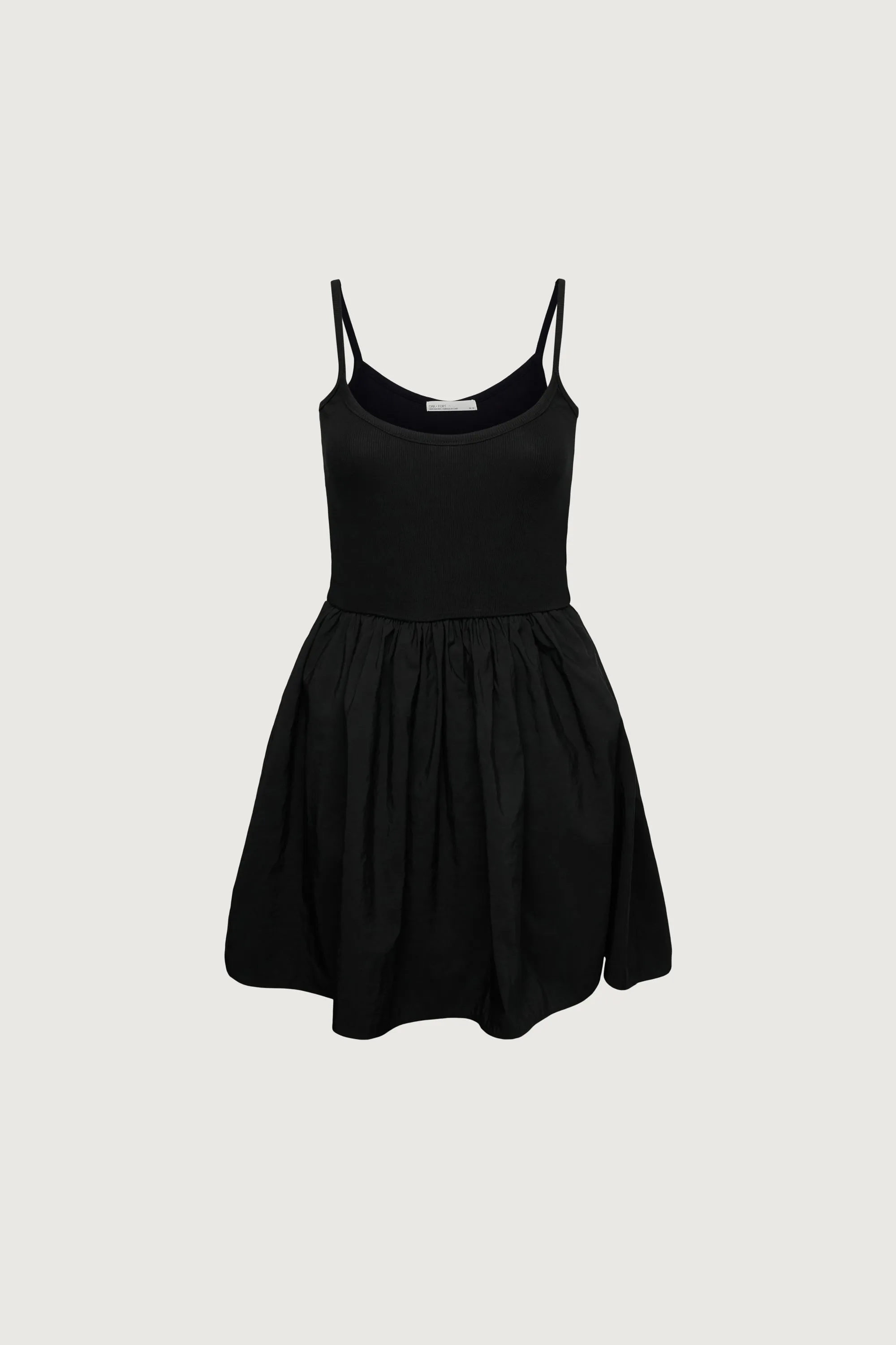 KNIT AND NYLON MINI DRESS
