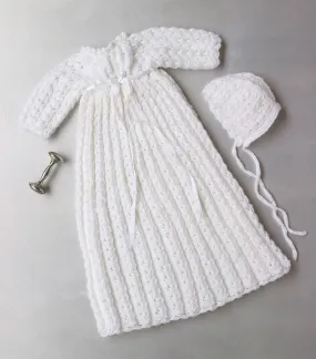 Knit Christening Gown And Bonnet Pattern