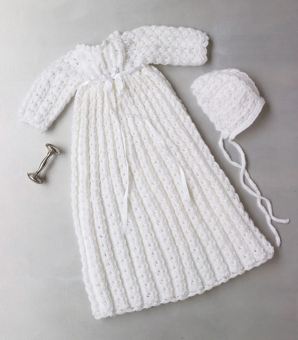 Knit Christening Gown And Bonnet Pattern