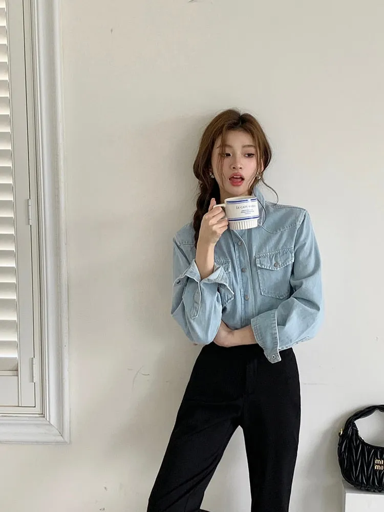 [Korean Style] Black High Waist Casual Slim Fit Flare Pants