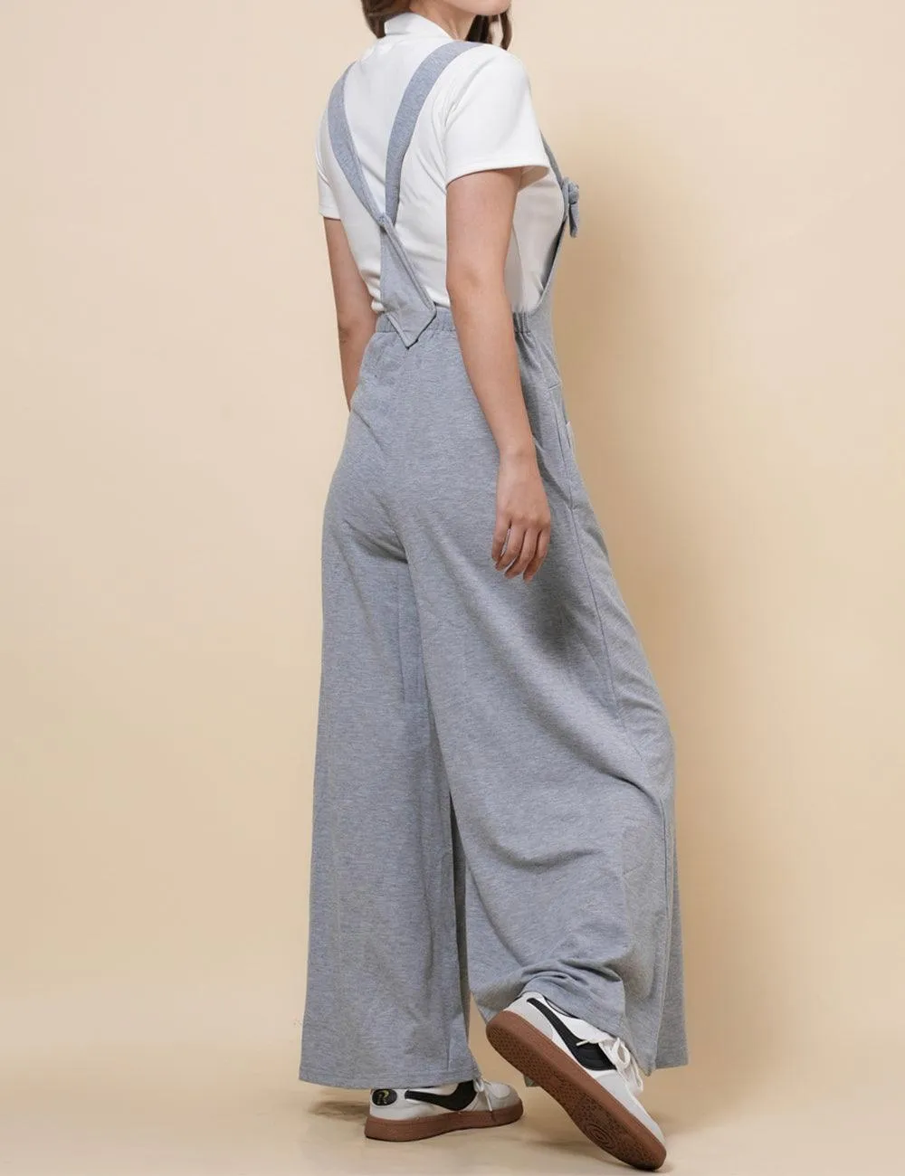 Ladies Wide Leg Relaxed Overall Strape Jumpsuit SKJ4888