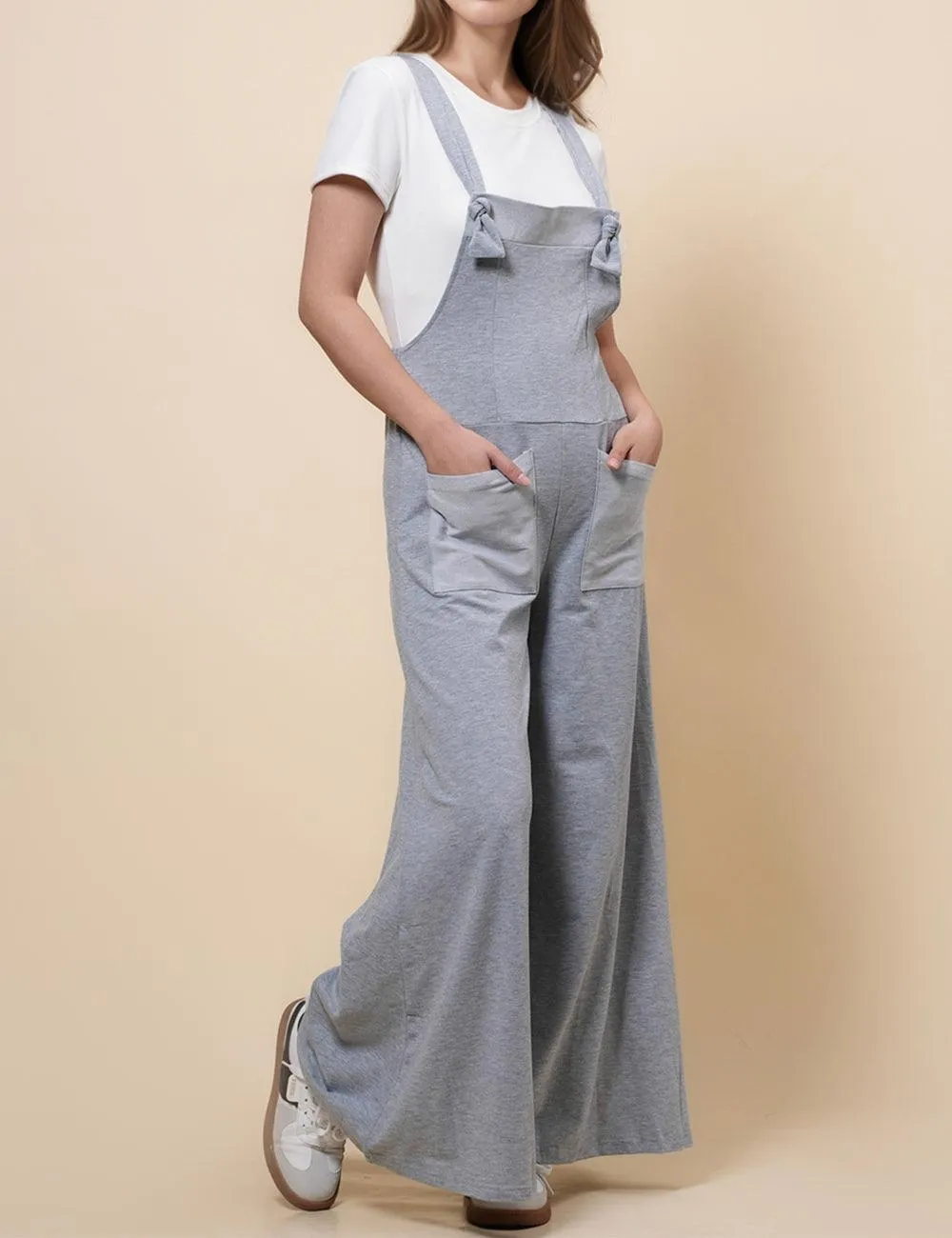 Ladies Wide Leg Relaxed Overall Strape Jumpsuit SKJ4888