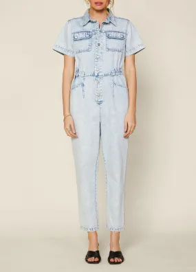 Light Denim Utility Jumpsuit