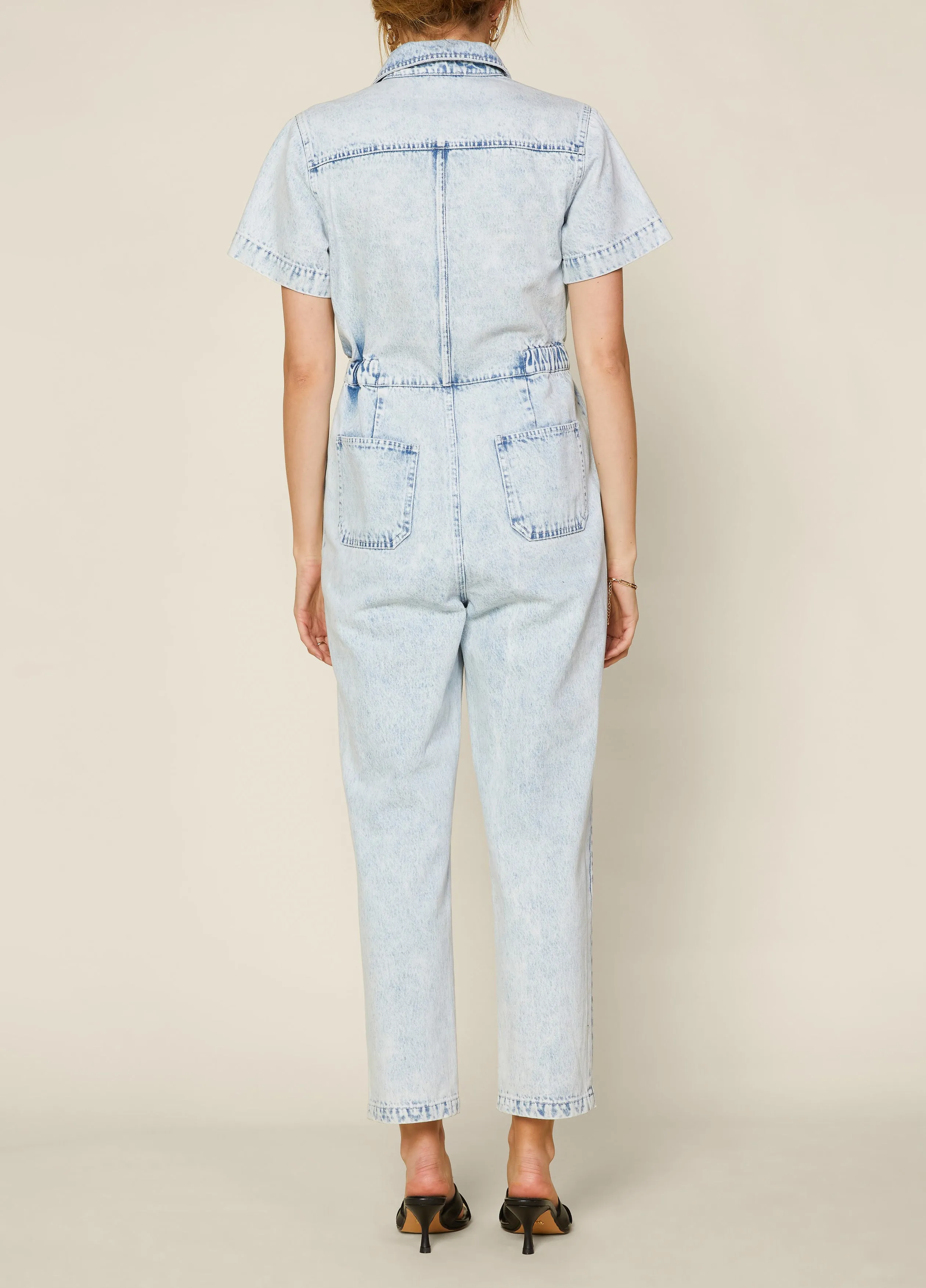 Light Denim Utility Jumpsuit