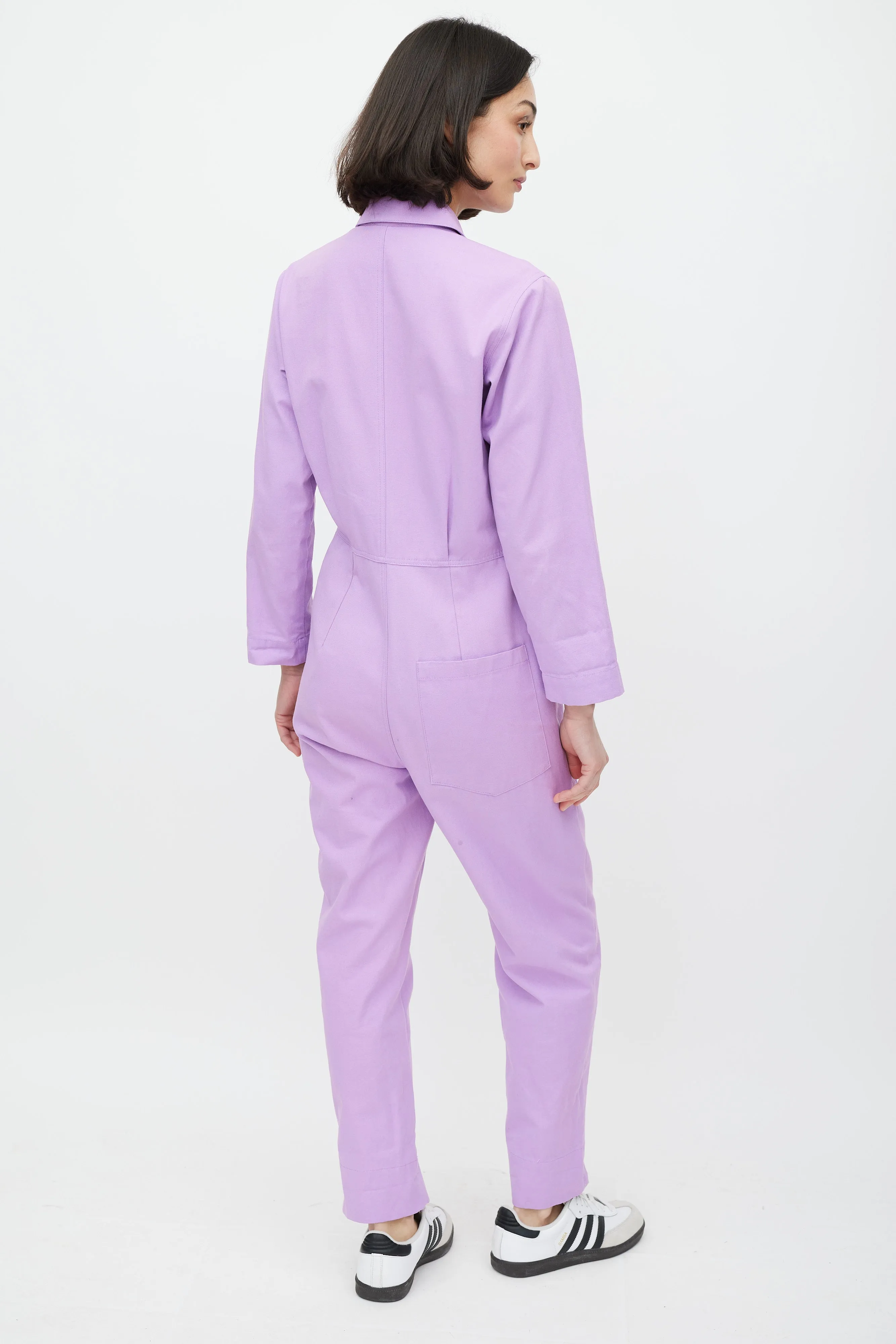 Light Purple Cotton Three Pocket Jumpsuit