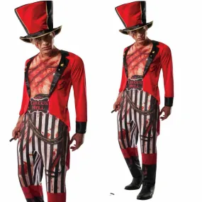 Lion Tamer Costume Mens Halloween Zombie Circus Ringmaster Fancy Dress Outfit