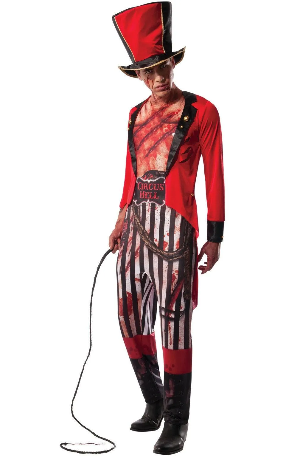 Lion Tamer Costume Mens Halloween Zombie Circus Ringmaster Fancy Dress Outfit