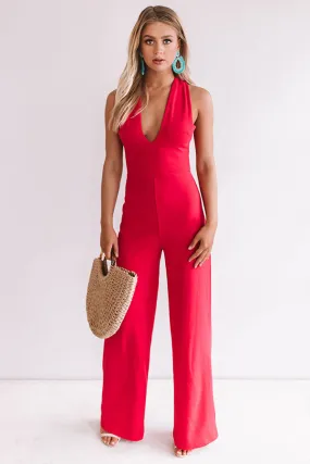 Live From The Red Carpet Jumpsuit In Raspberry