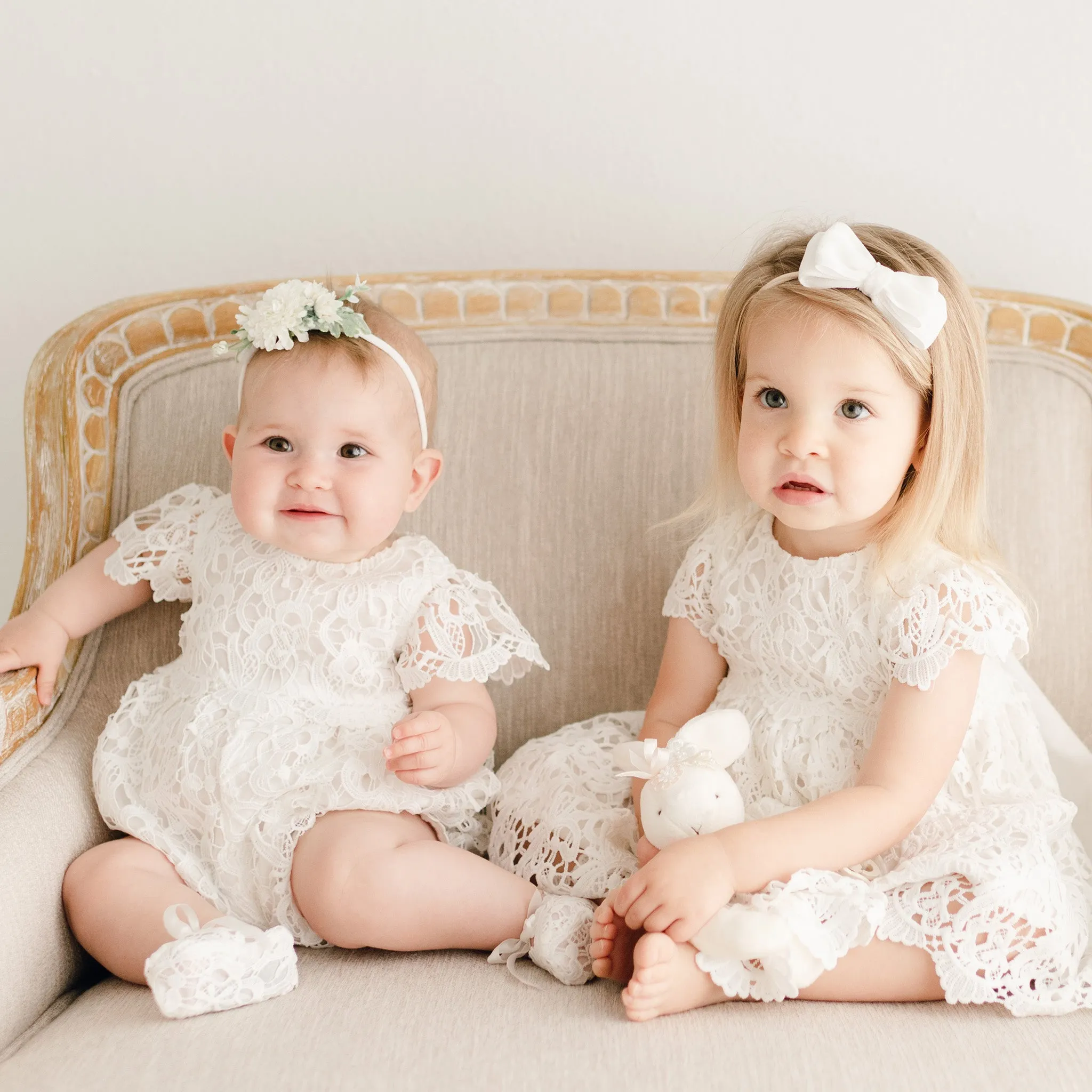 Lola Lace Christening Bubble Romper