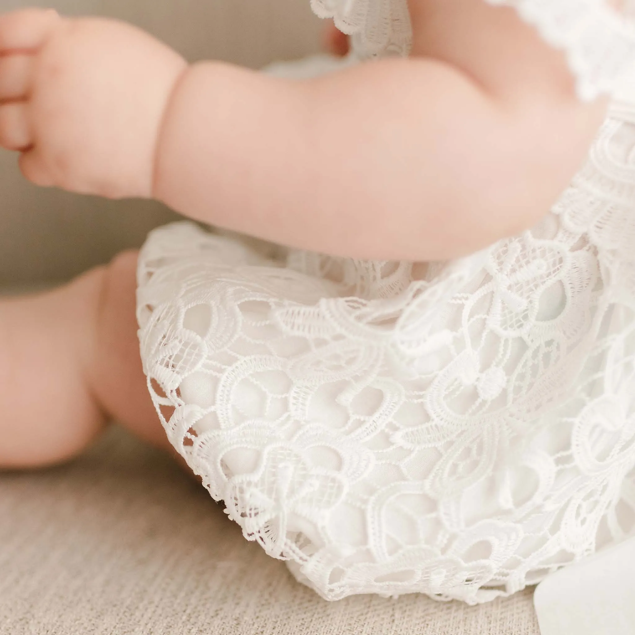 Lola Lace Christening Bubble Romper
