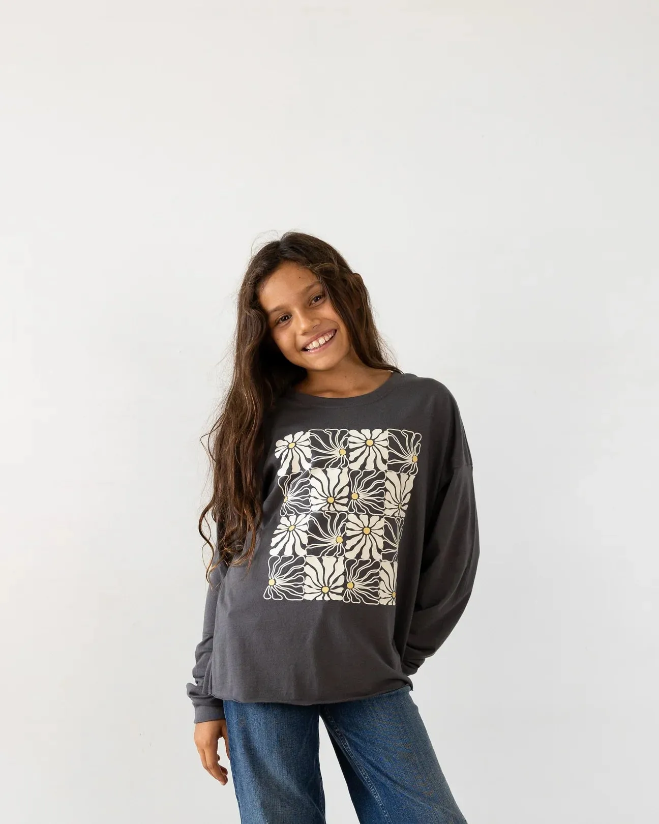 Long Sleeve Daisy Check Tee