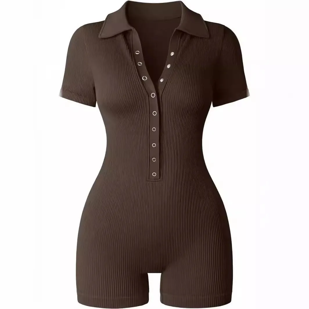 LovelyRLovely Women's V-neck Elastic Waist-tightening Jumpsuit