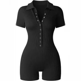 LovelyRLovely Women's V-neck Elastic Waist-tightening Jumpsuit