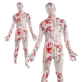 Lycra Skin Suit Adults Halloween Bloody Disappearing Man Fancy Dress Costume Men