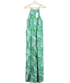 MANGO Blue Floral Print Jumpsuit UK S
