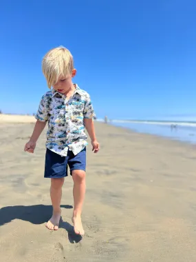 Maui Cream Hawaiian Print Button Up