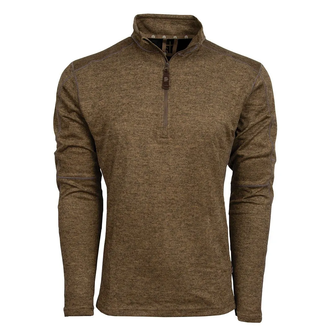 Men's STS Quarter Zip Chocolate Heather Pullover