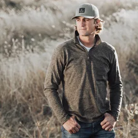 Men's STS Quarter Zip Chocolate Heather Pullover