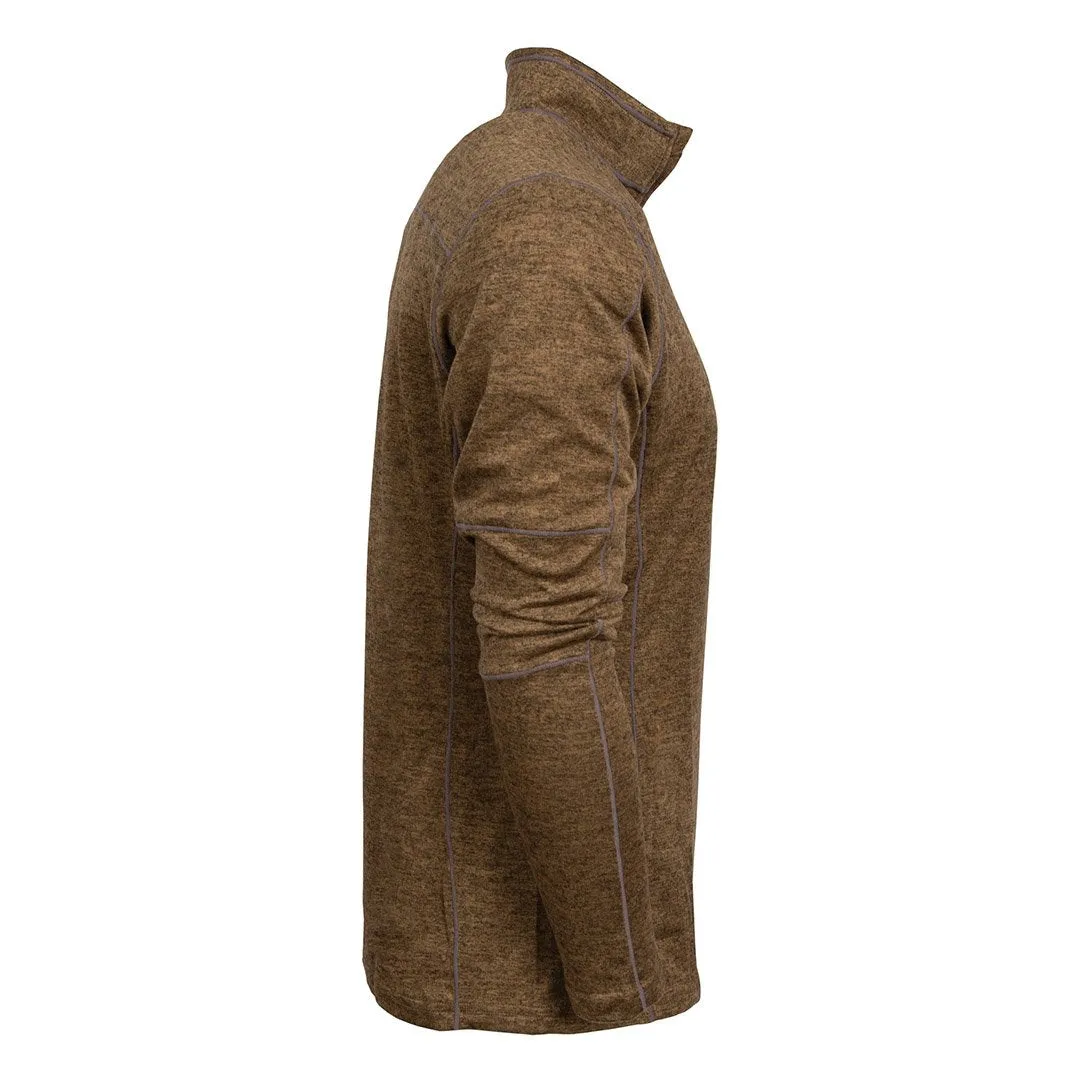 Men's STS Quarter Zip Chocolate Heather Pullover