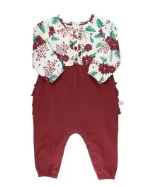 Merry & Bright Ruffle Henley Placket Jumpsuit