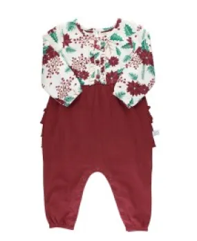 Merry & Bright Ruffle Henley Placket Jumpsuit